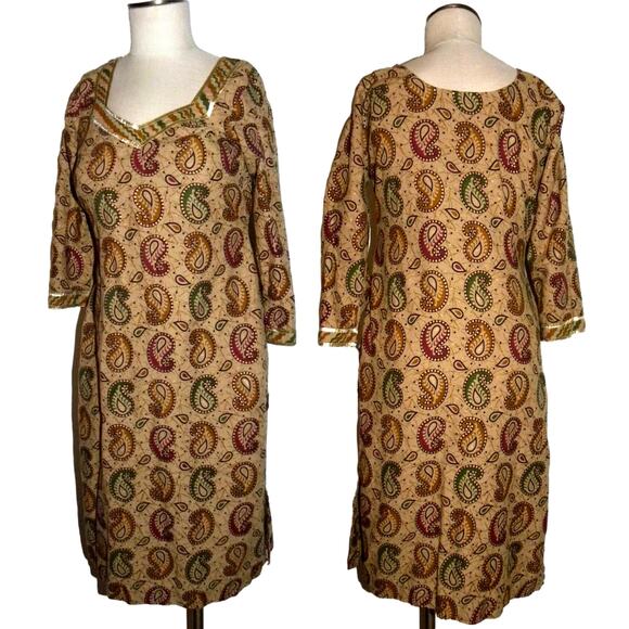 Vintage Paisley Cotton Sari Top Boho Indian Tunic | XS/S - Picture 3 of 5
